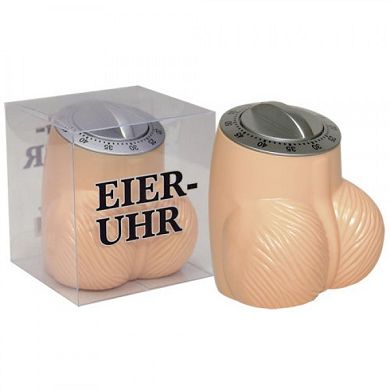Eier-Uhr in Hodenform