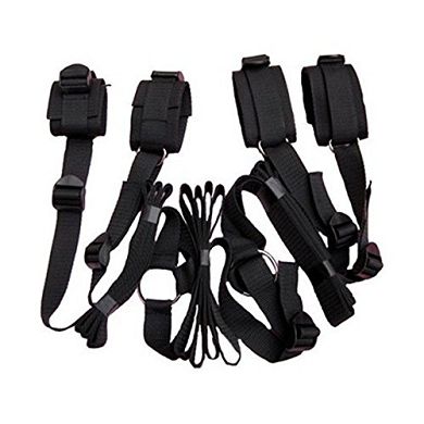 DEHANG® SM Sexspielzeug Bettfesseln 4 Handschellen mit Haltegurte Set