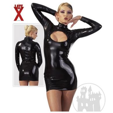 Latex Minikleid mit rundem Ausschnitt