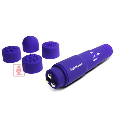 Funky Massager mit 4 Aufstzen - Purple