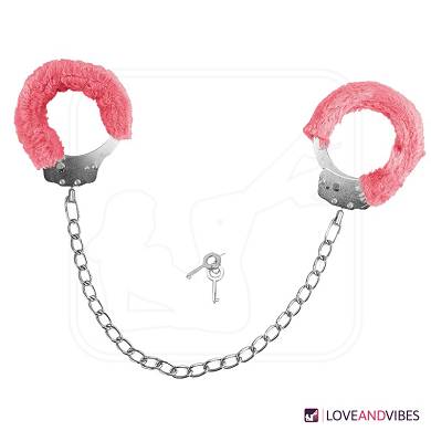 Rote Plsch-Handschellen