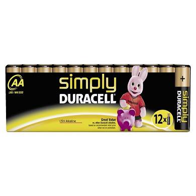 (BW96) 12 x DURACELL SIMPLY Batterie AA (LR06 MN1500) MDH 2017