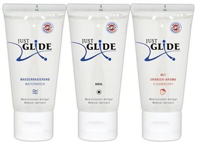 Just Glide 3x50 ml / Gleitgel. für besondere Reize / Inklusive Reinigungstuch von Bel