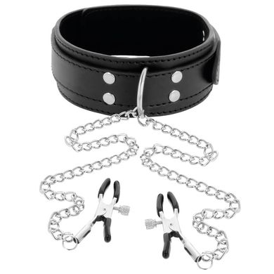 Darkness Collar with Nipple Clamps black