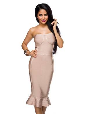 Bandage-Shape-Kleid altrosa