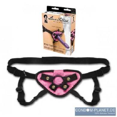 LUX FETISH Pink Velvet Strap-On Harness