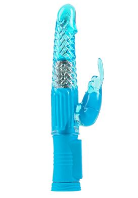 23 x 2,5 cm Perlenvibrator Slim Rabbit in blau
