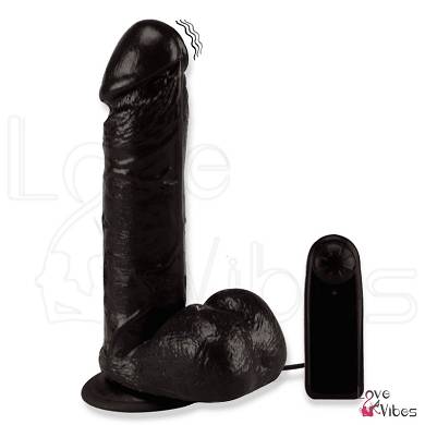 Schwarzer Dildo-Vibrator mit XL-Durchmesser