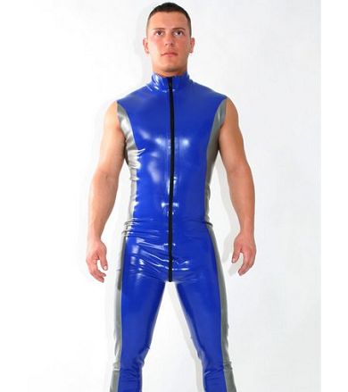 Latex Herren Ganzanzug two colour (rmellos)