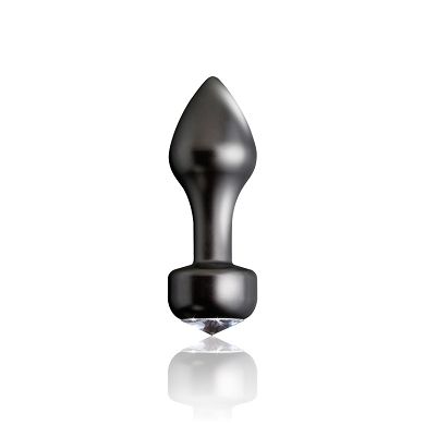 Edler Miniplug aus Aluminum mit Strassstein - schwarz