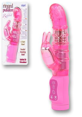 21 cm Perlenvibrator Ringed Pulsator Rabbit pink