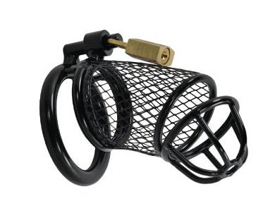 Grid Cage schwarz. Keuschheitsgürtel für Männer Metall Peniskäfig (sch