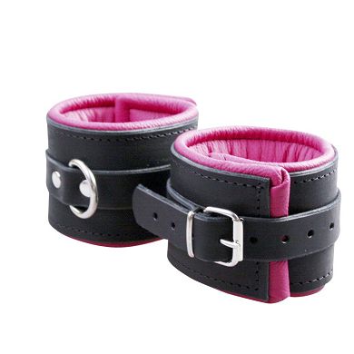 Fussfesseln Basic, schwarz/pink