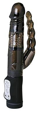 Seven Creations Silikon Anal rotator Vibrator in schwarz