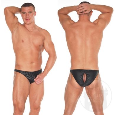 Leder Slip mit Reiverschluss im Schritt