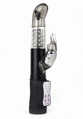 22 x 3 cm Perlenvibrator Shots Toys Rabbit black