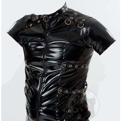 Lack Bondageshirt mit Riemen