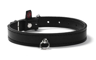 Halsband mit Ring der O ZIERLICH schwarz DELUXE
