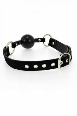 Ball Gags - Rauleder Ballknebel mit Silikonball