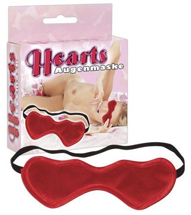 Augenmaske Hearts - aus Satin in Rot