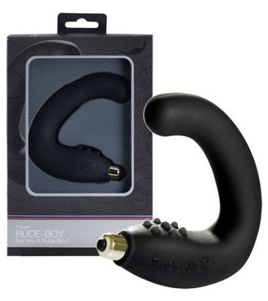 Rude Boy - ideal gebogener Analvibrator in Schwarz