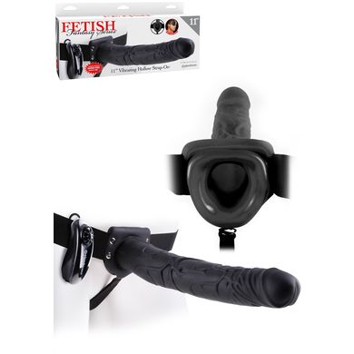 29 x 4,8 cm Fetish Fantasy - Vibrating Hollow Strap-On black Umschnallvibrator
