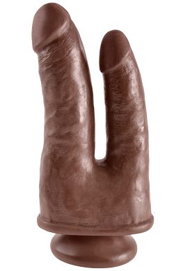 22 x 4,4 cm Dildo King Cock Double Penetrator brown