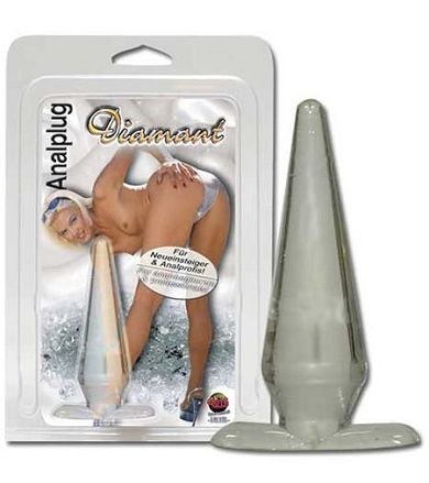 Anal-Plug aus festem Gleitmaterial in drei Farben