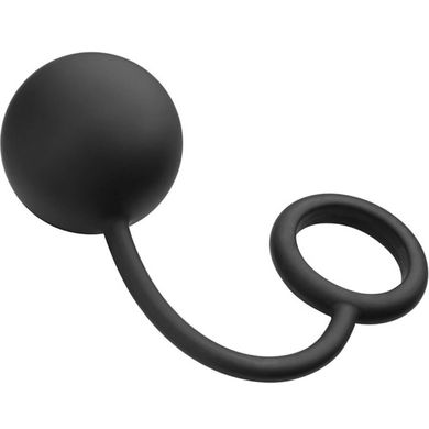 Tom of Finland Silicone Cockring with Heavy Anal Ball black