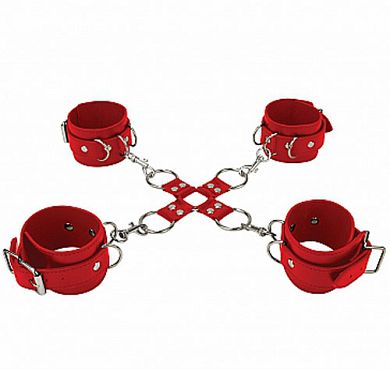 Kreuzfesseln - OUCH Leather red