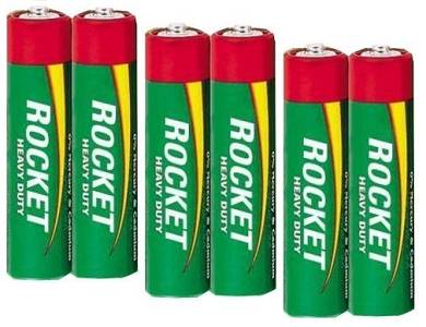 6x Batterie AAA Micro Rocket Heavy Duty Green Folienpack 1,5V 3x 2er Folienpack