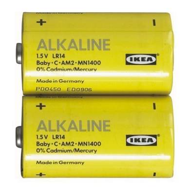 IKEA ALKALISK Batterien C 1.5V alkalisch; 2 Stück LR14