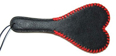 Leder Herz Paddel - RED LINE