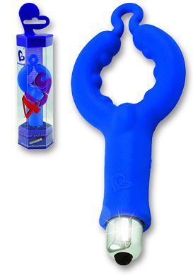 Cockring Rocks Off 4us Silikon Vibrator blau