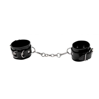 Handschellen Leder und Metall schwarz