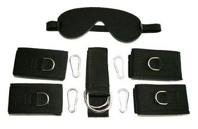 Bondage - Velcro - Hand u. Fuss Fesseln + Maske - Starterset - (1x1Set)