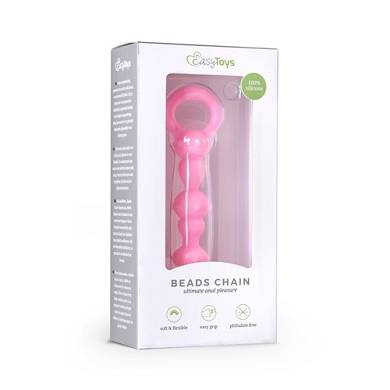 Analperlen mit Riffeln und Noppen in Pink