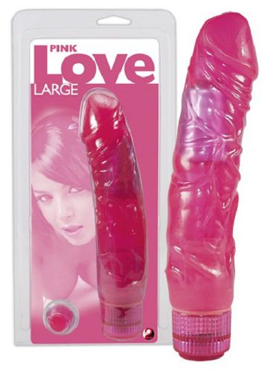 Pink Love large - Vibrator 19,5 cm in Pink-transparent