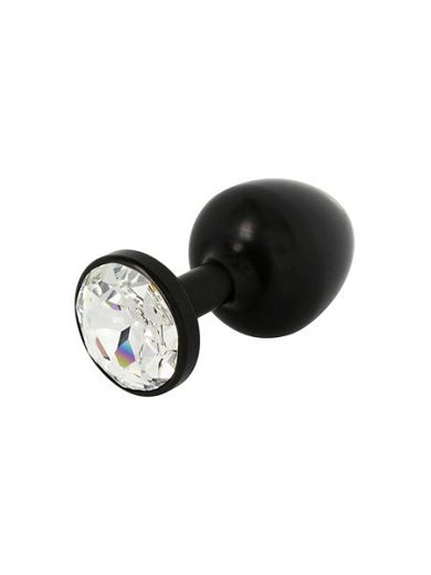 Diogol Buttplug: Edelstahl mit Kristall, schwarz (3cm)