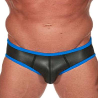665 Leather Neoprene Open Back Bottoms Black/Blue