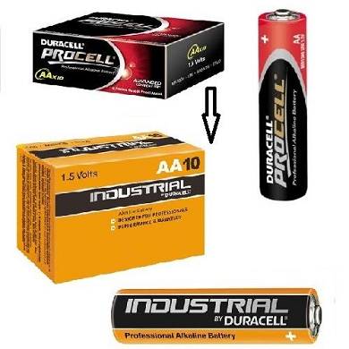 100x Mignon AA MN1500 LR6 Batterie Duracell Procell UM3 LR06 10er Karton 1,5volt