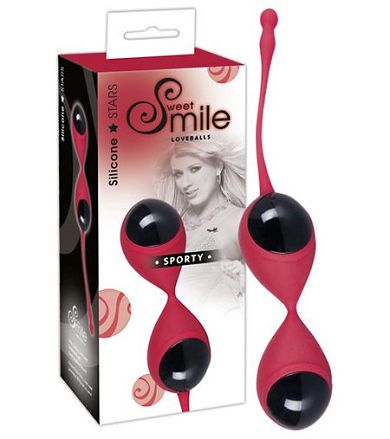 Smile Sporty - Liebeskugeln mit Vibroball-Innenleben Rot-Schwarz