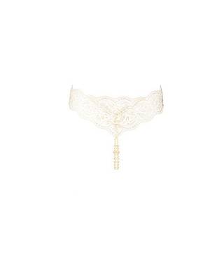 YOUR NIGHT Perlenstring vorne mit 2 Ketten creme
