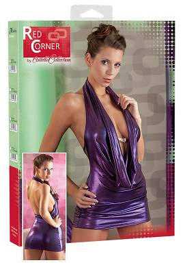 Glanz-Minikleid Lila