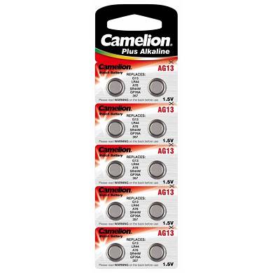 20x Knopfzelle AG13-LR44-157-357-V13GA Alkaline Uhrenbatterie von Camelion