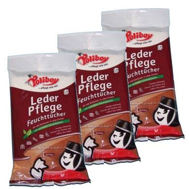 Poliboy feuchte Lederpflege-Tcher Glattleder Pflege 3x 20 Stck #GB R1F1P