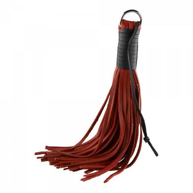 anfte Peitsche mit Lederstrngen - in Rot