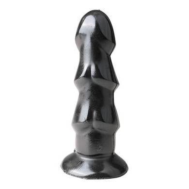 Schwarzer Analdildo mit Riffeln