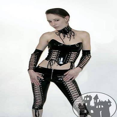 Latex Halskorsett - Lace Up - mit Korsettschnürung