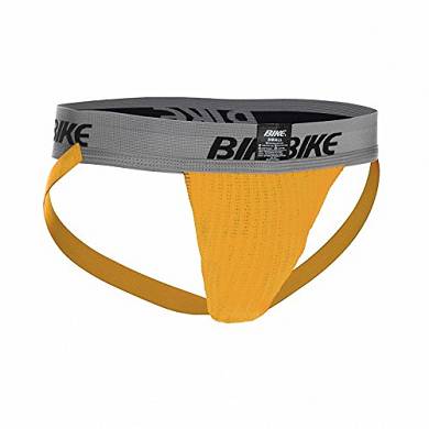Bike Jock Performance Cotton Adult Supporter Jockstrap - gelb / grau - breiter Bund ca. 4,